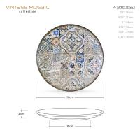 Тарелка десертная 17 см Wilmax Vintage Mosaic серая - 2 фото