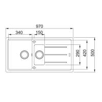 Кухонная мойка 97 см Franke Basis BFG 651 белый - 2 фото