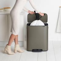 Мусорный бак 60 л Brabantia Bo Pedal Bin платиновый - 8 фото