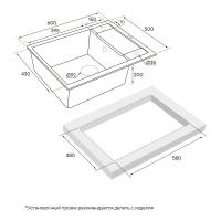 Мойка кварцевая 60 см Paulmark Optimum кофе - 2 фото