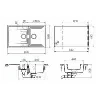 Кухонная мойка 86 см Schock Cristadur Eton 60 D бронза - 2 фото