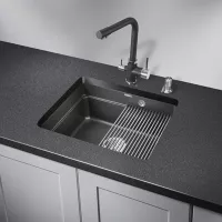 Кухонная мойка 45 см Granula Kitchen Space 5501U чёрный - 2 фото