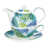 Сервиз чайный Пальмовая ветвь 500 мл Dunoon Tea for One Orinoco 3 пр - 2 фото