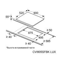 Индукционная варочная панель 90 см Maunfeld CVI905SFBK LUX черная - 7 фото