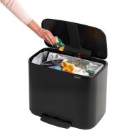 Мусорный бак 36 л Brabantia Bo Pedal Bin черный - 7 фото