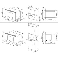 Встраиваемая микроволновая печь 59,5х39 см SMEG Linea MP122B3 черная - 3 фото