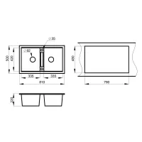 Кухонная мойка 50 см Granula 8101 чёрный - 3 фото