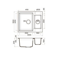 Кухонная мойка 60 см Omoikiri Solidity Sakaime 60-2-WH белая - 2 фото