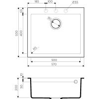 Кухонная мойка 50 см Omoikiri Bosen 57A-GR leningrad grey - 2 фото