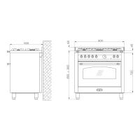 Индукционный варочный центр 90х60 см Lofra DolceVita RSG96MFT/5I стальной - 3 фото
