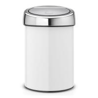 Ведро для мусора 3 л Brabantia Touch Bin белое - 1 фото