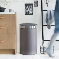 Мусорный бак 40 л Brabantia Touch Bin серый - 4 фото