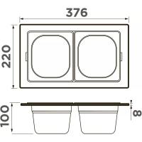 Контейнер для мойки 22х37,6 см 13 л Omoikiri DC-04-2-IN нержавеющая сталь - 2 фото