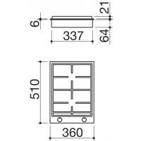 Газовая варочная панель 36 см Barazza B_Free 1PBF2 стальная - 4 фото