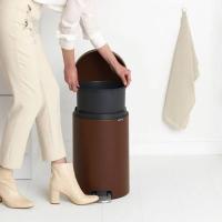 Ведро для мусора 20 л Brabantia NewIcon коричневое - 8 фото