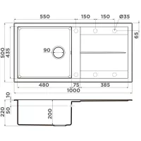 Кухонная мойка 100 см Omoikiri Solidity Sumi 100A-WH белый - 1 фото