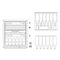 Встраиваемый винный шкаф на 32 бутылки Dunavox Glance DAVG-32.80DSS.TO стальной - 3 фото