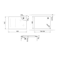 Индукционная варочная панель 80 см Smeg Linea SIM1864DG серая - 4 фото