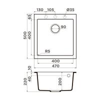 Кухонная мойка 47 см Omoikiri Solidity Bosen 47-SA бежевая - 2 фото