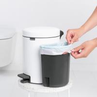 Мусорный бак с педалью 2+2 л Brabantia NewIcon белый - 9 фото