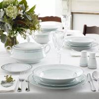 Тарелка обеденная 23 см Noritake Hampshire Platinum белая - 3 фото