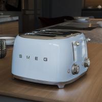 Тостер на 4 ломтика Smeg 50's Style TSF03PBEU голубой - 7 фото