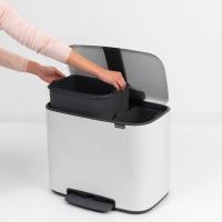 Мусорный бак 34 л Brabantia Bo Pedal Bin белый - 6 фото