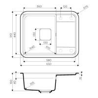 Кухонная мойка 65 см Omoikiri Solidity Tasogare 65-BL черная - 3 фото