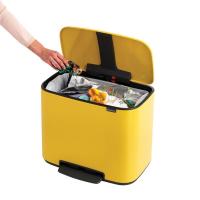 Мусорный бак 36 л Brabantia Bo Pedal Bin желтый - 7 фото