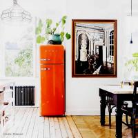 Холодильник двухкамерный 169х60 см Smeg 50's Style FAB30LOR5 оранжевый - 4 фото