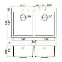 Кухонная мойка 80 см Omoikiri Solidity Bosen 80-2-BE ваниль - 5 фото