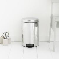 Ведро для мусора с педалью 12л Brabantia NewIcon нерж. сталь - 3 фото