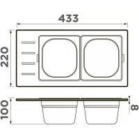 Контейнер для мойки 22x43,3 см 18 л Omoikiri 18 л DC-02-2-GB графит - 2 фото