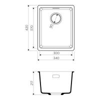 Кухонная мойка 34 см Omoikiri Solidity Kata 34-U-GR leningrad grey - 2 фото