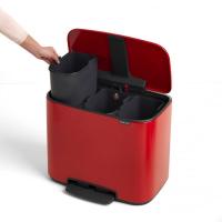 Мусорный бак 33 л Brabantia Bo Pedal Bin красный - 6 фото