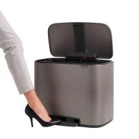 Мусорный бак с педалью 36 л Brabantia Bo Pedal Bin платиновый - 6 фото