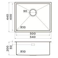 Кухонная мойка 54 см Omoikiri New Day Taki 54-U/IF-GB графит - 2 фото