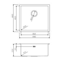 Кухонная мойка 49 см Omoikiri New Day Taki 49-U/IF-GB графит - 2 фото