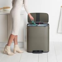 Мусорный бак с педалью 30+30 л Brabantia Bo Pedal Bin платиновый - 9 фото