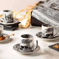 Чайная пара 90 мл Spode Black Italian белая - 5 фото