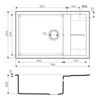 Кухонная мойка 78 см Omoikiri Solidity Sumi 78-LB-WH белая - 2 фото