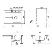 Кухонная мойка 68 см Schock Cristadur Horizont 40D Small бронза - 2 фото