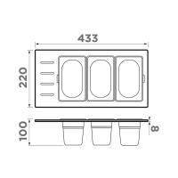 Контейнер для мойки 22х43,3 см 18 л Omoikiri DC-02-3-GB графит - 3 фото