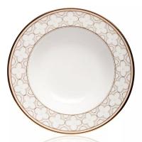 Тарелка суповая 22 см 300 мл Noritake Trefolio Gold белая - 2 фото