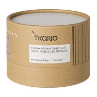 Свеча ароматическая Musk, Rose & Cedarwood 8 см Tkano Edge бежевая - 4 фото