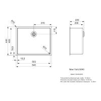 Кухонная мойка 54 см Reginox New York 50x40 Comfort PVD медная роза - 2 фото