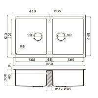 Кухонная мойка 86 см Omoikiri Kitagawa 86-2-GB графит - 4 фото