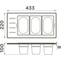 Контейнер для мойки 22х43,3 см 18 л Omoikiri DC-02-3-IN нержавеющая сталь - 2 фото