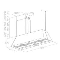 Островная вытяжка 120 см Elica Feel Ikona Maxxi Pure IX/F/120 нержавеющая сталь - 8 фото