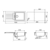 Кухонная мойка 100 см Schock Cristadur Signus 60D Large бронза - 2 фото